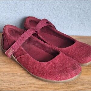 Xero Shoes Cassie Mary Jane Flats Women’s 8.5 Red Canvas Hemp Minimalist Shoes